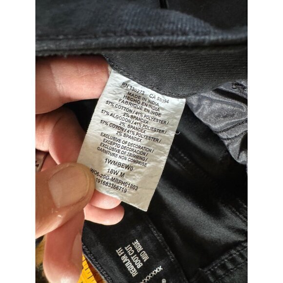 Lee Women's Jeans Bootcut Black size 18W Regular Fit Bootcut Mid Rise cotton - Picture 5 of 7